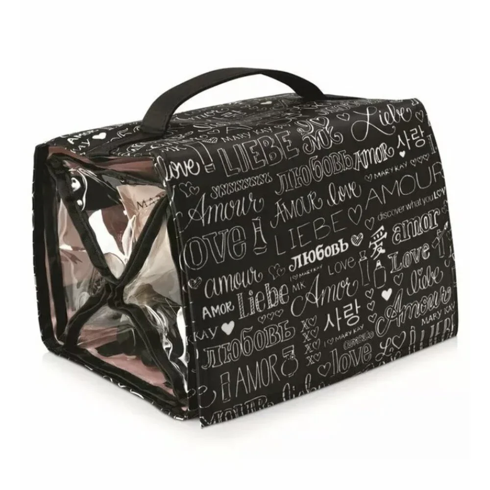 Mary Kay Black/White Roll-Up Travel Cosmetic/Skincare/Essentials Organizer Bag